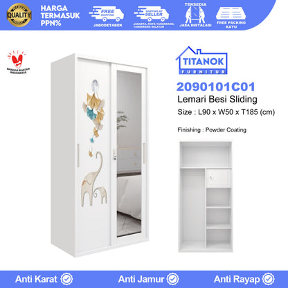 Lemari 2 Pintu Ukuran 90 Motif Gajah