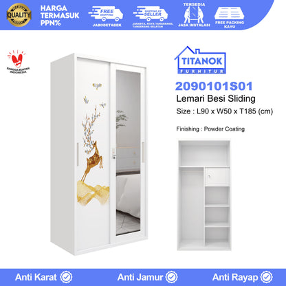 Lemari 2 Pintu Ukuran 90 Motif Rusa