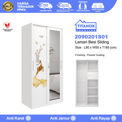 Lemari 2 Pintu Ukuran 90 Motif Rusa