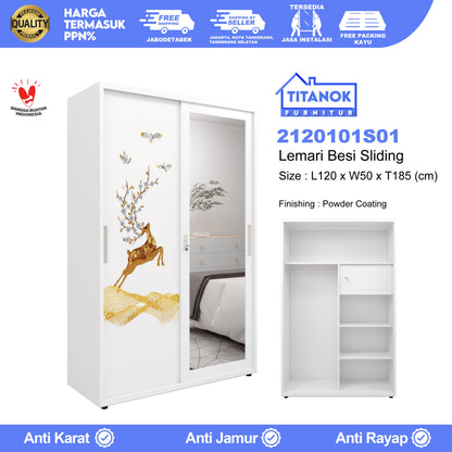 Lemari 2 Pintu Ukuran 120 Motif Rusa
