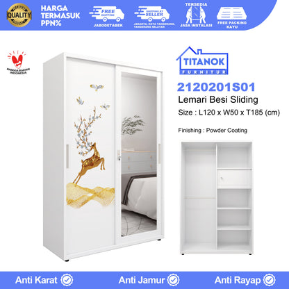 Lemari 2 Pintu Ukuran 120 Motif Rusa